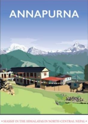 Annapurna Himalayas Nepal Tea Towel - Tabitha Mary
