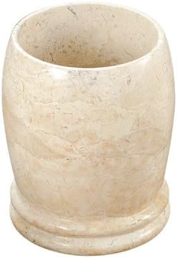Creative Home 74256 Genuine Champagne Marble Stone Waste Basket-Trash Can