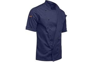strongAnt - Chef's jacket for men easyClean with ball buttons. Baker's jacket short sleeve/long sleeve, easy to iron, dirt-repellent - slim style, slim fit.