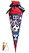 Produktbild Unbekannt BASTELSET Schultüte - Fußball 85 cm - mit Holzspitze - Zuckertüte Roth - Alle Größen - 6 Eckig Fußballer Fussball Sport Jungen Rot Blau