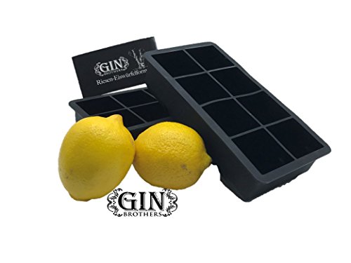 2er Pack XXL-Eiswürfelform für je 8 Eiswürfel, 5×5 cm Eiswürfel, riesige Eiswürfelform, 100 % BPA frei, Lebensmittelecht, kühlt lange und verwässert nicht. - 3