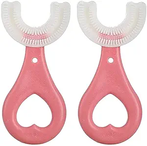 BEING FLY - U Shape Portable Baby Silicone Toothbrush, Infant and Toddler Toothbrush with U-Shaped Brush Head, Extra Soft and Healthy Silicone Toothbrush (2-6 Age)