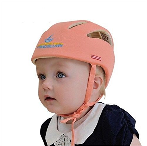 Ibepro® Infant Baby Toddler Safety Helmet Kids Head Protection Hat for Biking Walking Crawling,Baby Children Infant Adjustable Safety Helmet Headguard Protective Harnesses Cap - Orange