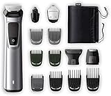 Philips Barbero MG7720/15 - Recortador de barba y precisión 14 en 1 tecnología Dualcut, autonomía de 120 minutos, batería, negro, plata