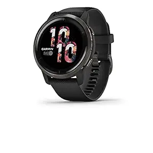 Garmin Venu 2, GPS Smartwatch with Advanced Health Monitoring and Fitness Features, Slate Bezel with Black Case and Silicone Band, (010-02430-71) (No-Cost EMI Available)