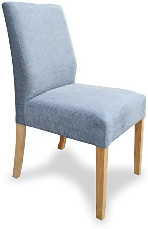 Sherman Kumma Silver Blue Fabric Dining Chair (Pair)