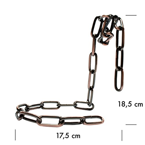 VENKON – Weinflaschenhalter „Kette“ Weinständer Metall Hängeweinregal – 19 x 15 x 14 cm – Farbe: Bronze - 5