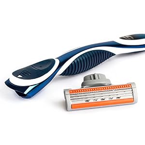 QSHAVE Men's Manual Shaving Razor,1pc Refill X3 blade, 1pc Refill X5 Cartridge& 1pc handle - Image 4