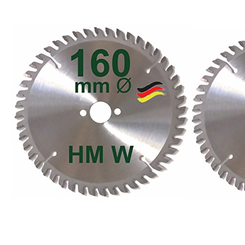 HM Sägeblatt 160 x 20 mm Zähne 48 W Kreissägeblatt Hartmetall 160mm Ersatzsägeblatt für AEG Atlas Copco Fein Festo Haffner Hitachi Holz-Her Kress Mafell Makita Metabo Handkreissäge Kreissäge