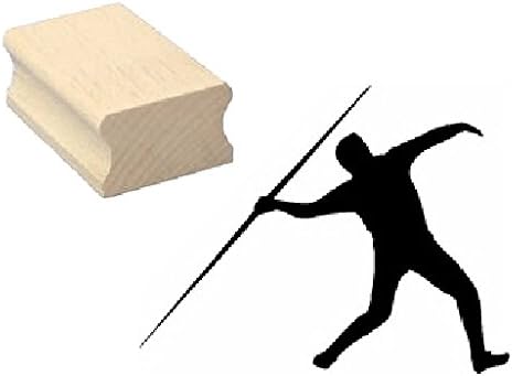 Stamp Wood Stamp Motif Stamp "Javelin" Scrapbooking - Embossing Javelin Throw Athletics Spear Athletics Event