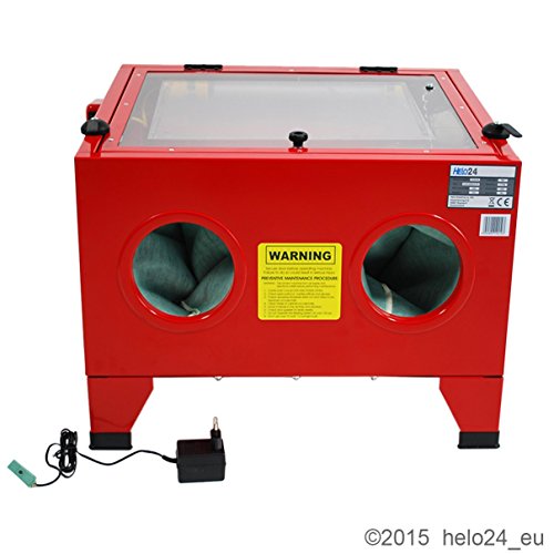 HELO 90 Liter Sandstrahlkabine Sandstrahler mit Luftstrahlpistole