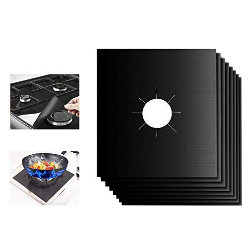 Ballery Protectores del Rango del Gas Protector de Quemador Stovetop Liner Cover Clean Mat Pad - Antiadherente, Apto para Lavavajillas  Negro