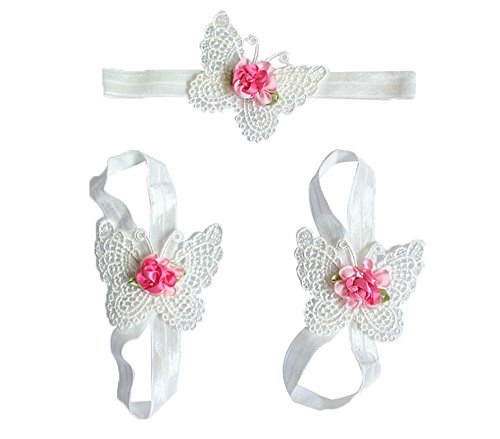 niceEshop(TM) Baby Crochet Headband Knitted Cotton Heart Barefoot Sandals