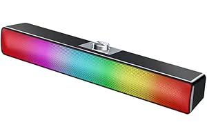 Etlephe Altoparlanti per PC, Altoparlanti Bluetooth 5.0,Casse PC Dynamic RGB, SoundBar PC, Altoparlanti per computer alimentati tramite Bluetooth e USB, Altoparlanti per giochi