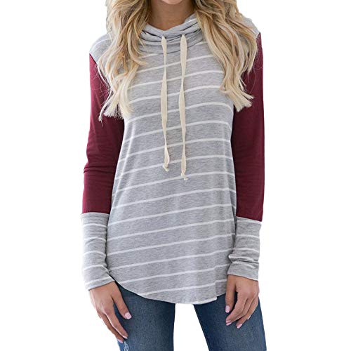 Preisvergleich Produktbild Sannysis Damen Pullover Langarmshirt Elegant Frauen Langarm Casual Striped Stitching Pullover Sweatshirts Top Bluse