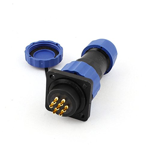 Waterproof Plastic Cable Connector 16mm 7 Pin 4 Hole Flange Aviation Plug Socket