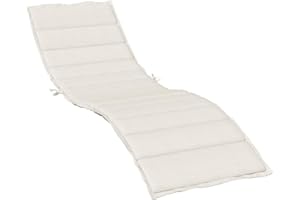 vidaXL Cojín para Tumbona de Jardín en Tela Crema Melange 200x60x4 cm para Muebles de Exterior