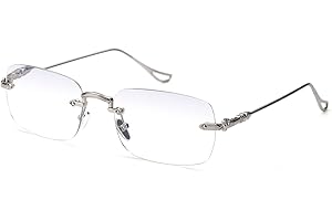 TERAISE lunettes de lecture en métal sans cadre pour hommes/femmes blocage de la lumière bleue-lunettes d'ordinateur confortables à la mode sans monture