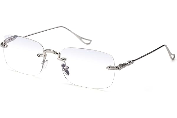 TERAISE lunettes de lecture en métal sans cadre pour hommes/femmes blocage de la lumière bleue-lunettes d'ordinateur confortables à la mode sans monture