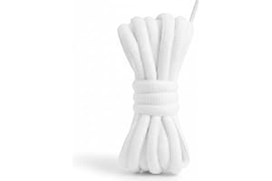 Smart Laces 120cm /47” White Round Oval Sports Shoe Laces, look great in Trainers for Tennis Sports Basketball Football boots Athletics Runners Sneaker & Trainer Half Round Shoe Laces