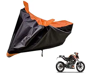 Auto Hub Water Resistant Bike Body Cover for KTM Duke 200 - Black/Orange