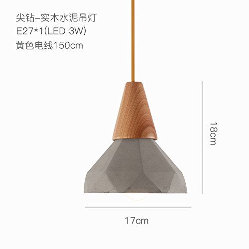 Preisvergleich Produktbild BESPD Nordic kreative Wohnzimmer Restaurant Zement Massivholz Kronleuchter Deckenlampe Pendelleuchte Tipp Bohrer Durchmesser 17 * 18 cm Led
