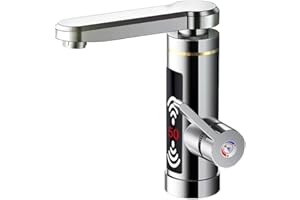 NAVESO Robinet deau avec Affichage de La Température, 3000W 220V Robinet chauffe-eau instantané électrique, Robinet électrique à LED 360°