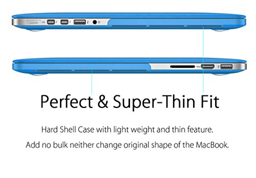 Ueswill Schutzhülle für MacBook, glatte und weiche Hartschale, inklusive Mikrofasertuch aqua blue MacBook Pro 15″ with Retina Display - 5