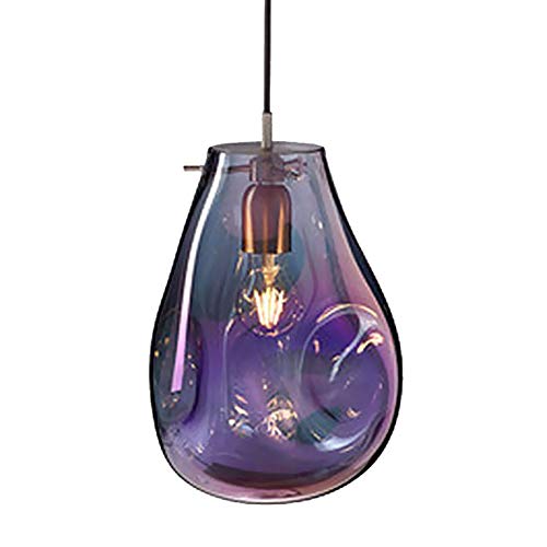 Preisvergleich Produktbild XKHG Pendelleuchte,Kronleuchter Glas, E27 Modern Lila Glaslampenschirm Metall Hängende Deckenleuchte für Wohnzimmer Schlafzimmer küche Restaurant Indoor