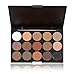 LyDia® 15 COLOURS EYESHADOW PALETTE Matte Smokey Eye Effect Neutral Nude/White Highlight/Brown/Black/Chocolate #2