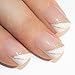 Bling Art False Nails French Manicure White Silver Glitter 24 Full Medium UK