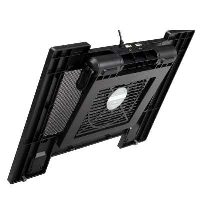 Rocina Notebook Cooler Pad USB 2.0 + 2 USB Ports – sehr leiser leistungsfähiger Lüfter für Netbooks Tablet PCs Ebook Reader in schwarz - 3