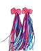Produktbild HugeDE 2 Stück Lenkerfransen Streamer Bändchen Tassel Ribbon für Kinderfahrrad mit Bowknot Blau