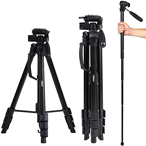 Albott 178CM 70-Zoll professioneller beweglicher Kamera-Reisen Aluminium-Stativ Einbeinstativ & Stativ Monopod & 3-Wege-Kopf SLR-Kamera SLR Camera Canon Nikon Petax Sony Tripod mit Tragetasche Schwarz