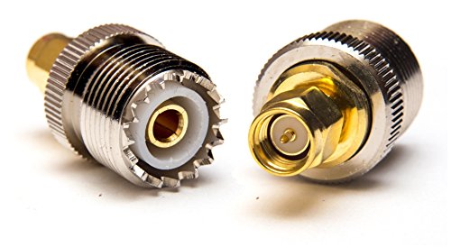 BlueBeach® 2 Pezzi adattatori convertitore SMA maschio (pin) a UHF PL-259 SO-239 femmina per antenna Plug coassiale