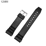 mAjglgE 12/14/18/20 / 22mm Ersatz-Sportuhrenarmband für Casio G-Shock Black 12mm