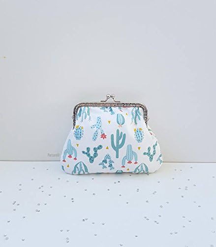Purse / big coin purse / change purse / coin purse / Kiss lock purse / clasp purse / make up bag / clutch / cactus / cacti / floral / gift