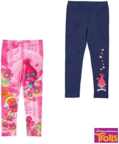 Official Trolls Licensed Girl's LEGGINGS 2-PACK CottonRich - New 2017/18 - 8 Years