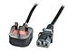 Price comparison product image LINDY 3m Mains Power Lead, UK 3 Pin Plug, Black