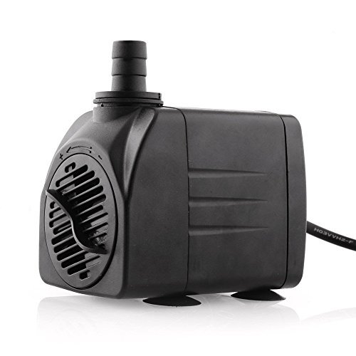 Amzdeal Bomba de agua, Bomba sumergible, Bomba de acuario,25W 1200L / H max. 2m de altura Bomba de circulación para el agua dulce y marino