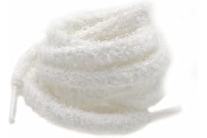 SMTCM Lot de 2 paires de lacets en peluche - Ronds flous - 80 cm - Lacets blancs universels et souples - Lacets de rechange mignons pour baskets, chaussures en toile, Blanc.