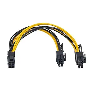 Layyon PCI-E 6pin Female to Dual 8pin (6+2pin) Male Video Card GPU Power Cable