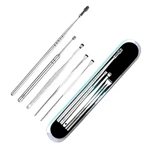 Skudgear 5 Pcs Ear Pick with a Storage Box Earwax Removal Kit | Ear Cleansing Tool Set | Stainless Steel Ear Curette Ear Wax Remover Tool