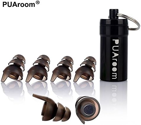PUAroom FamilyPro&MusicPro&SleepingPro Hearing Protection Ear Plugs, 3 Pairs Reusable Silicone Earplugs Noise Cancelling for Musicians, Concert, Festival, Music, Club, Drummer, DJ, Motorcycles(Brown)
