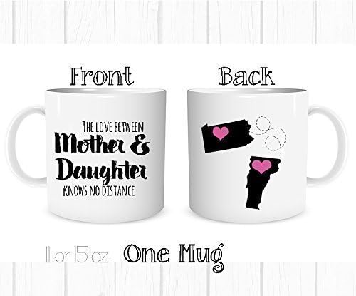 Personalized The Love Between a Mother and Daughter Knows No Distance Mug, All States and Countries
