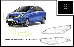 Empica Chrome Plated Headlight Cover Compatible For Tata Zest