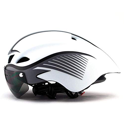 Pkfinrd ciclismo casco de bicicleta de montaña gafas de bicicleta bicicleta de montaña casco de bicicleta de ciclo del neumático yppss (Color : White and black lines-One Size)