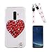 Produktbild Galaxy S9 Plus Hülle Bling, MingKun Transparent Diamant Kristall Schutzhülle für Samsung Galaxy S9 Plus Handyhülle Crystal Liebe Love Rhinestone Tasche Schale - Rot