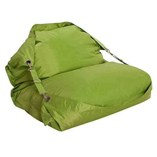 Bazaar Bag® Flex: Puf (tamaño gigante, uso interior y exterior, con correas), color verde limón