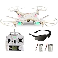 Syma X5C Upgrade Explorer Weiße Deutsche AGETECH GmbH Sonder-Edition, Drohnenführerscheinfrei und nicht Kennzeichnungspflichtig, mit Zusatz Power-Akku und 3.6 MP HD Kamera mit Tonaufzeichnung